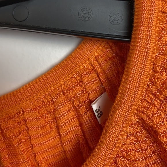 M by MISSONI Women's 38 XS Orange Tie Front Short Sleeve Top FLAW - Picture 5 of 10